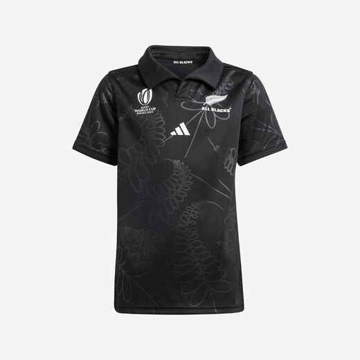 
      Kids' Short-Sleeved All Blacks New Zealand Replica Rugby RWC23 JR Shirt - Black
  